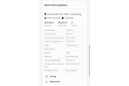 Wohnungsswap - 2 Zimmer, 49 m² - Vulkanstraße, Lichtenberg, Berlin