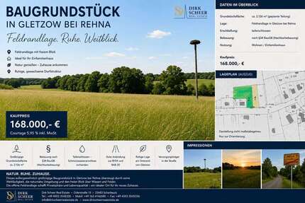 Grundstück zu verkaufen in Rehna Gletzow 168.000,00 € 2126 m² - Rehna / Gletzow