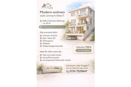 Renovierte 4 Zimmer 92 m² Wohnung zu vermieten. 1 OG - Bergen