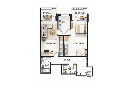Großzügige Wohnung, 2 Balkone, 2 Stellplätze PROVISIONSFREI - Münster Gievenbeck