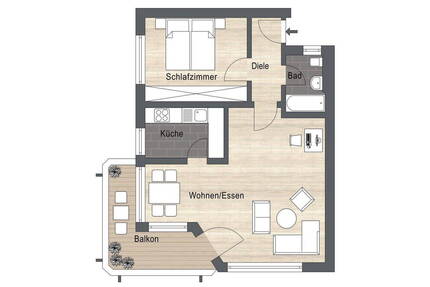 Renovierte 2-Zimmer-Wohnung mit Balkon&Tiefgarage(Erbpacht) - Ingolstadt