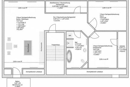 moderne 3 Raumwohnung mit Loftcharakter und Einbauküche - Rathenow