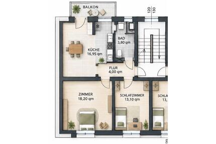 Helle & gemütliche 2,5 Zimmer Whg in zentraler Lage mit Balkon - Burghausen