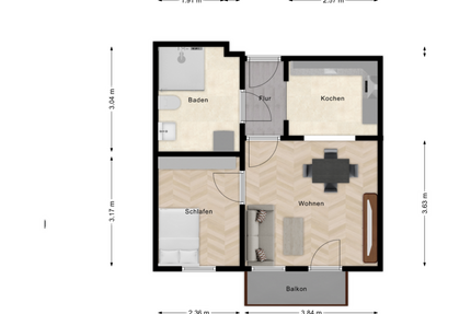 Wohnung zum Kaufen in Teltow 150.000,00 € 40.38 m²