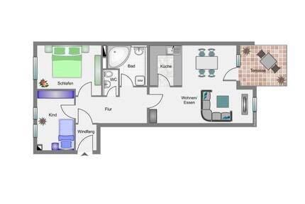 Erdgeschosswohnung mit Terrasse und TG-Stellplatz von Privat - Jettingen