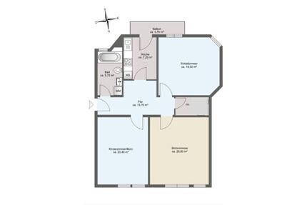 Dreizimmerwohnung WG geeignet in der Neckarstadt-Ost - Mannheim Almenhof