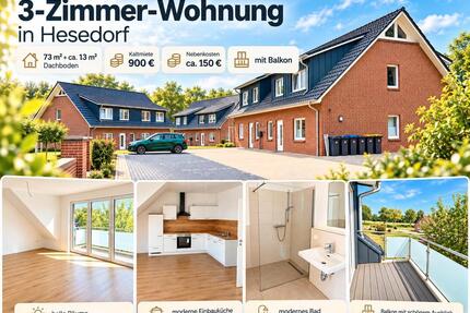 3-Zimmer-Neubauwohnung mit Balkon & Einbauküche in Hesedorf - Zeven