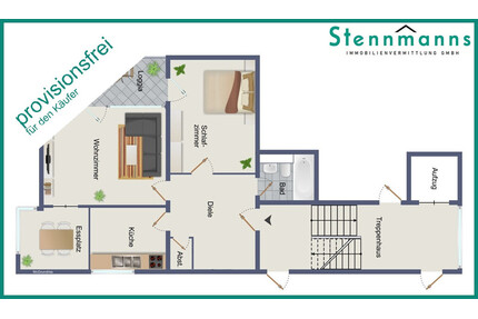 GUT GESCHNITTENE 2-ZIMMER-EIGENTUMSWOHNUNG MIT BALKON IN RADEVORMWALD, PROVISIONS- UND BEZUGSFREI