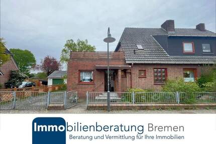 Doppelhaushälfte mit Anbau und Garage auf großem Grundstück - Bremen Blumenthal