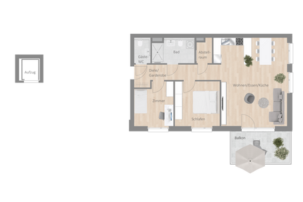 Wohnung zum Mieten in Besigheim 1.230,00 € 86.22 m²