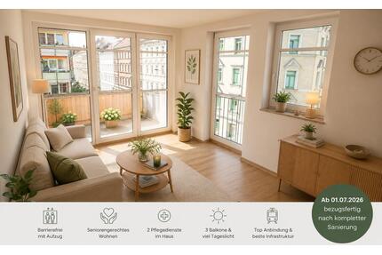helle barrierefreie 3 Raum Whg. neu saniert mit Balkonen - Leipzig Altwest