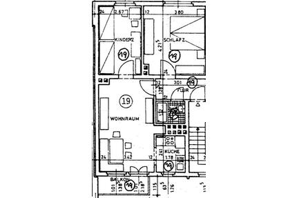 56 m² , 1. Etage , 3,5 Zimmer Wohnung mit Balkon EVING - Dortmund