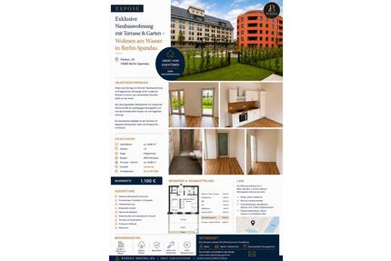 Exklusive Neubauwohnung mit Terrasse & Garten - Wohnen am Wasser - Berlin Spandau