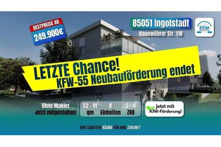 ++ZINS-MIET-ENERGIESPAREND++ 3 ZKB mit KfW 100.000€-Darlehen - Ingolstadt