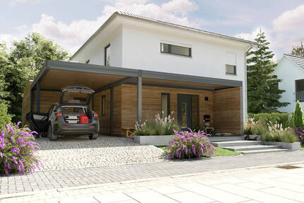 Das Stadthaus mit Carport und Anbau. - Bielefeld Innenstadt