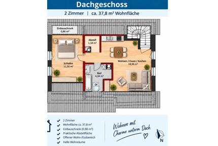 Mietwohnung - 590,00&nbsp;EUR Kaltmiete, ca.&nbsp; 38,00&nbsp;m&sup2; in Weißenburg in Bayern (PLZ: 91781)