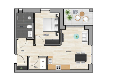 53 qm Neubauwohnung zur Miete in Vilshofen - Vilshofen an der Donau
