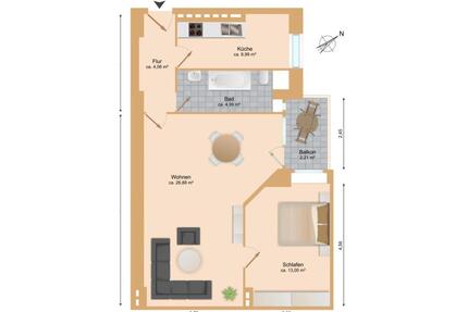 2 Zimmer Wohnung zu Untermieten - Berlin Tempelhof-Schöneberg