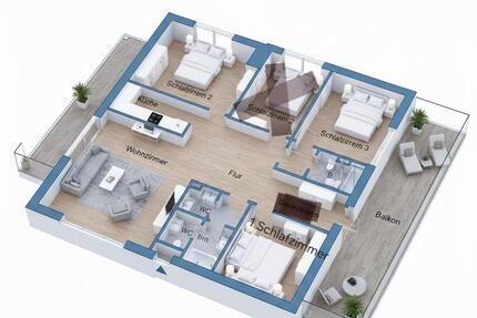 4 Zimmer Wohnung - 930,00&nbsp;EUR Kaltmiete, ca.&nbsp; 81,00&nbsp;m&sup2; in Arnsberg (PLZ: 59755) Rusch