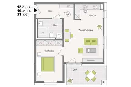 Wohnung zum Kaufen in Aldingen 299.600,00 € 58.8 m²