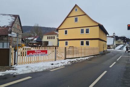 1-2 Familienhaus mit Garagen, Carport, schönem Garten, am Wasser - Meiningen
