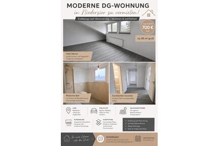 Moderne DG-Wohnung - 700,00&nbsp;EUR Kaltmiete, ca.&nbsp; 65,00&nbsp;m&sup2; in Niederzier (PLZ: 52382)