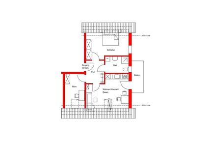 Neubau-Wohnung in Weiden - DG - 1.040,00&nbsp;EUR Kaltmiete, ca.&nbsp; 60,00&nbsp;m&sup2; in Weiden in der Oberpfalz (PLZ: 92637)