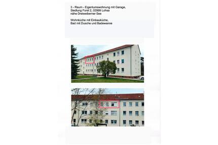 3-Raum-Eigentumswohnung mit Garage nähe See - PROVISIONSFREI - Lohsa