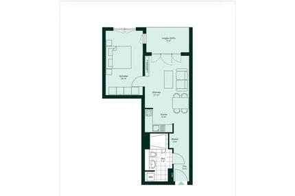 Helle barriere,freie Zweizimmerwohnung. In Köln Weidenpesch.