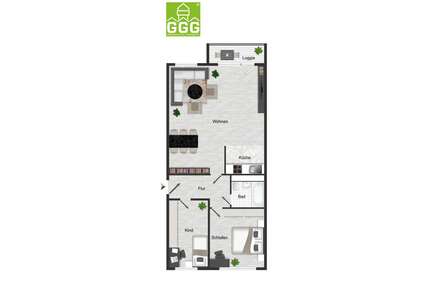 Wohnung zum Mieten in Chemnitz 381,00 € 69.24 m²