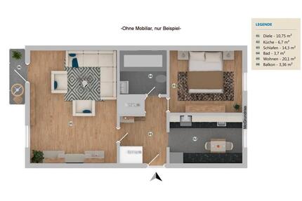 Helle 2-Zimmer Wohnung zu vermieten - Freyung