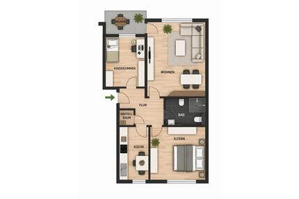 Erstbezug nach Sanierung | 3,5 Zimmer-Wohnung 73m² - Bochum Bochum-Mitte