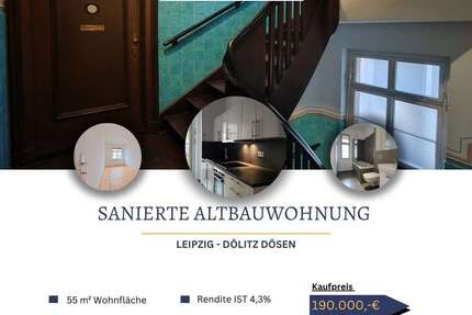 Wohnung zum Kaufen in Leipzig Dölitz-Dösen 190.000,00 € 54.57 m² - Leipzig / Dölitz-Dösen