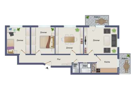 Wohnung zum Kaufen in Karlsruhe 363.000,00 € 96 m²