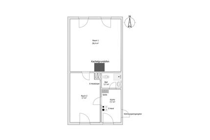 Zweiraumwohnung, 2-Raumwohnung, Wohnung, Penzlin
