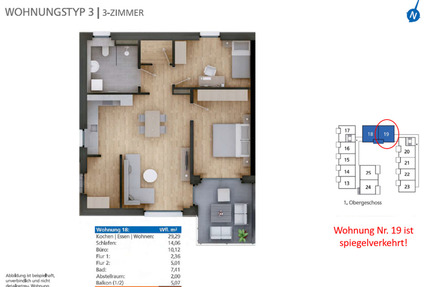 3 Zimmer Wohnung in LandauIsar - 940,00&nbsp;EUR Kaltmiete, ca.&nbsp; 75,32&nbsp;m&sup2; in Pilsting (PLZ: 94431)