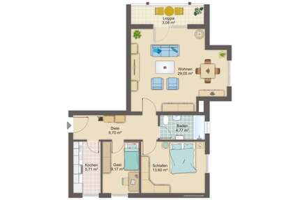 Wohnung zum Kaufen in Weilheim 397.000,00 € 77 m²