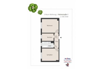 2 Raum-Wohnung in Leopoldshall - 301,00&nbsp;EUR Kaltmiete, ca.&nbsp; 48,43&nbsp;m&sup2; in Staßfurt (PLZ: 39418)