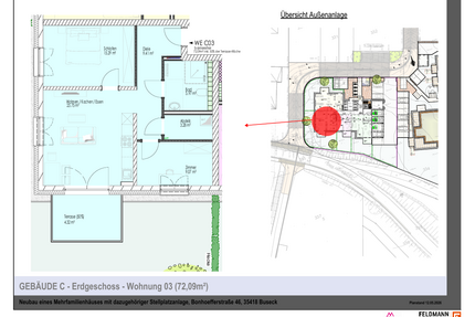 Wohnung zum Mieten in Buseck 890,00 € 72.09 m²