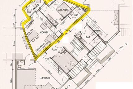 Für Singels: Helle Wohnküche und Schlafzimmer, großer Balkon, DG - Herzogenrath