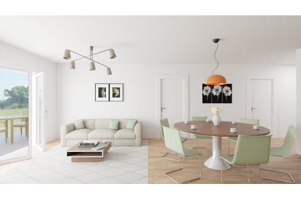 Achim-Uesen: Moderne NEUBAU-3-Zimmer-Wohnung mit 18 m² großer Terrasse & eigenem Gartenanteil