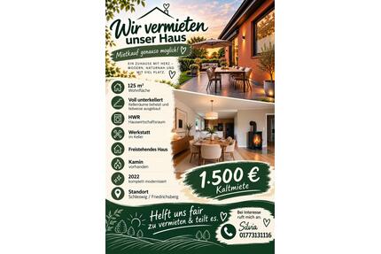 Wir vermieten unser Haus - 1.500,00&nbsp;EUR Kaltmiete, ca.&nbsp; 125,00&nbsp;m&sup2; in Schleswig (PLZ: 24837)