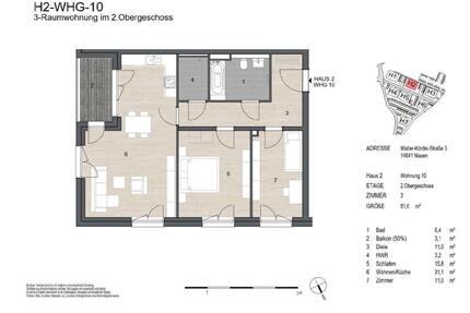 3 Zimmer Wohnung - 1.151,00&nbsp;EUR Kaltmiete, ca.&nbsp; 81,60&nbsp;m&sup2; in Nauen (PLZ: 14641)