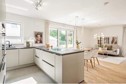 Inkl. Einbauküche: Moderne 4-Zimmer-Neubau-Wohnung mit eigenem Garten - Wiesbaden Biebrich