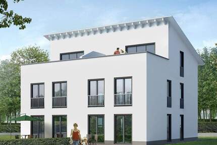 Neubau-DHH in Wiesbaden City Ost – mit Dachterrasse und Garten | KfW-55