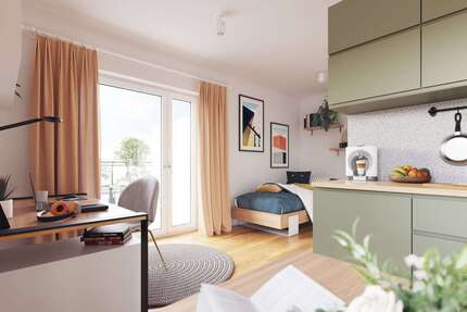 Wohnung zum Mieten in Augsburg 498,00 € 22.14 m²