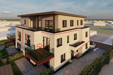 Neubau Erstbezug! Moderne Obergeschosswohnung mit 2 Balkonen in ruhiger Süd-West-Lage - Horhausen