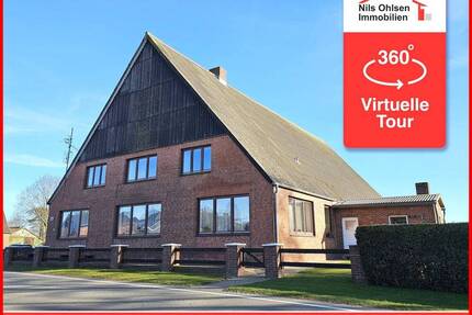 Provisionsfrei !!! Fachhallen-Resthof mit Schuppen und kleiner Weide - Westermoor