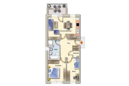 Wohnung zum Mieten in Freiberg 520,00 € 69.42 m²