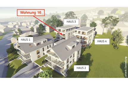 Helle 2 Zi. Wohnung 1.OG, Südbalkon, 56qm, Neubau (2023) - Herrenberg